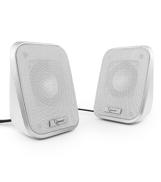 Акустическая система 2.0 Gembird SPK-100-W, белый, 6 Вт, регулятор громкости, USB-питание