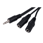 Кабель-разветвитель аудио Cablexpert CCA-415-5M-N, Jack 3.5(M) 3pin/2xJack 3.5(F), 5м, черный, пакет, фото3