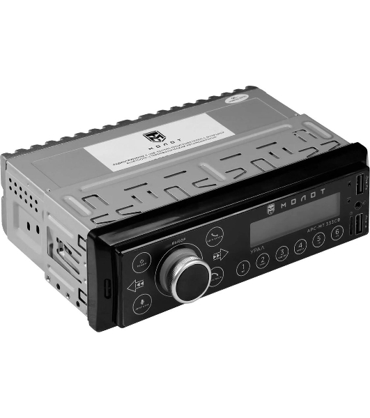Автомагнитола Ural Молот АРС-МТ 333С, 1 DIN, Bluetooth, USB Type-A, AUX