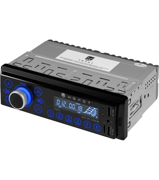 Автомагнитола Ural Молот АРС-МТ 333С, 1 DIN, Bluetooth, USB Type-A, AUX