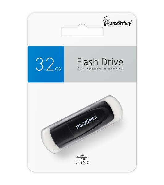 Флешка USB Smartbuy Scout Black (SB032Gb2SCK), 32Gb, USB 2.0, R/W 13/8, черный