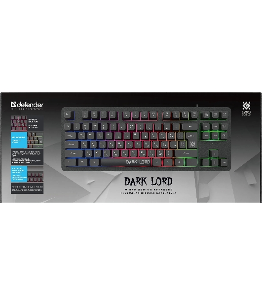 Клавиатура проводная Defender Dark Lord GK-580, USB, черный