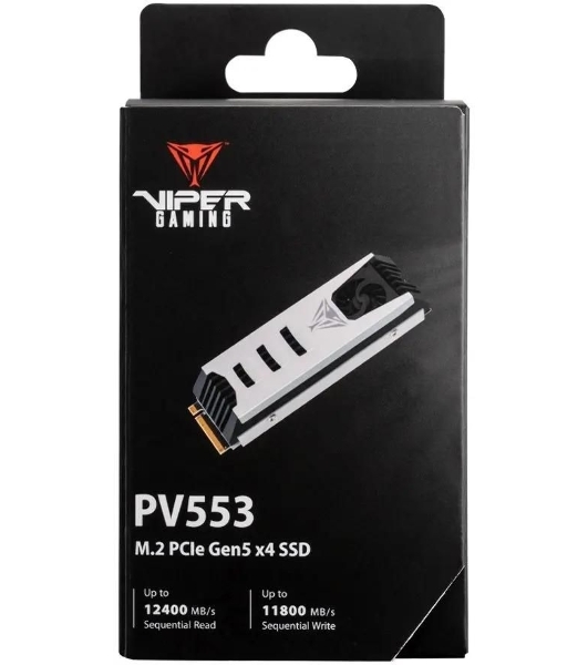 Накопитель SSD Patriot PV553, 4Tb, PCIe 5.0 x4, M.2 2280, NVMe, R/W 12400/11800, с активным охлаждением