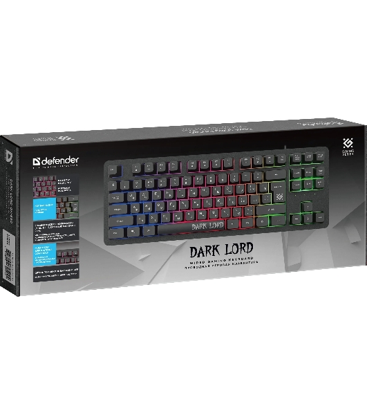 Клавиатура проводная Defender Dark Lord GK-580, USB, черный