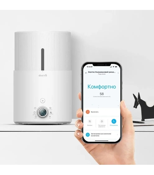 Увлажнитель воздуха Deerma DEM-SJS300W белый, 25 м², 4.4 л, ультразвуковой, ароматизация, 3 скорости, верхний залив воды, управление со смартфона