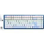 Клавиатура Redragon Eva Pro гибридная, USB Type-A, Bluetooth, радиоканал, белый/синий, фото 1