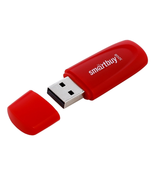 Флешка USB Smartbuy Scout Red (SB032Gb2SCR), 32Gb, USB 2.0, R/W 15/8, красный