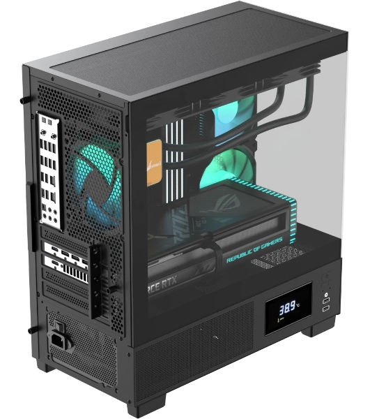 Компьютерный корпус AeroCool/Formula V Line Crystal E1M Black, MATX, USB3.0*2, Switch Display Panel