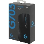 Мышь игровая Logitech G703 Lightspeed черная, сенсор 100-25600dpi (Hero25K), беспроводная 2.4GHz + USB 1,8м, 5 программируемых кнопок + колесо прокрутки, RGB-подсветка, под правую руку, фото2