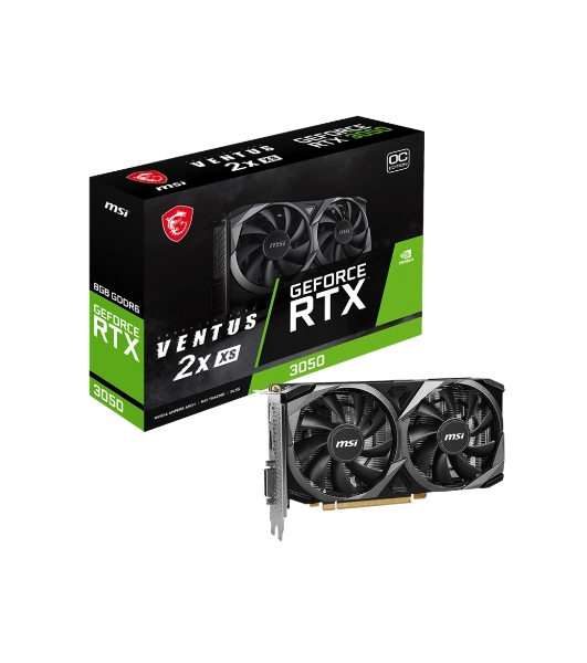 Видеокарта MSI RTX 3050 VENTUS 2X XS 8G OC GeForce RTX 3050 8Gb 128bit GDDR6 1807/14000 DVIx1 HDMIx1 DPx1 HDCP Ret