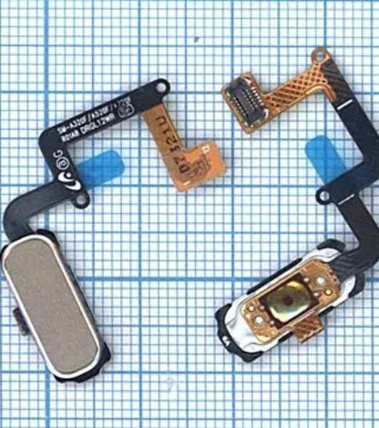 Кнопка HOME в сборе с механизмом и шлейфом для Samsung A320, золотая