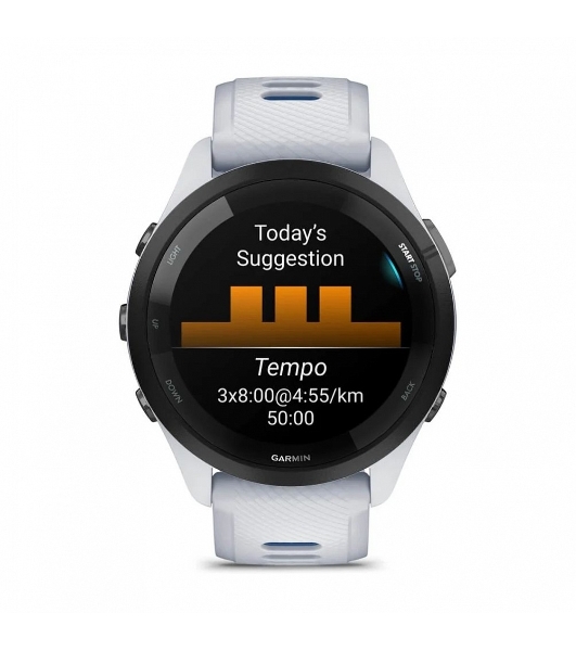 Умные часы Garmin Forerunner 265, 1.3' AMOLED, 5G, Wi-Fi, Bluetooth, NFC, IPX7, белый