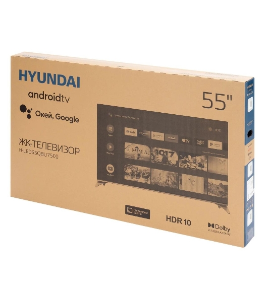 Телевизор Hyundai 55' H-LED55QBU7500 черный QLED UHD 60Hz Smart TV