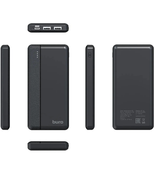 Портативный аккумулятор Buro BP10A 10000mAh 10W 2A 2xUSB-A черный
