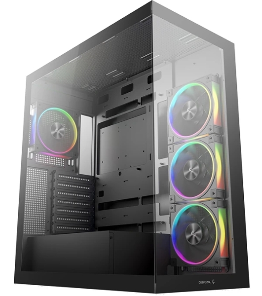 Компьютерный корпус Deepcool CG580 4F V2 без БП, боковое окно (панорама), 4x120мм ARGB PWM вентилятора, черный, ATX (R-CG580-BKADA4-G-2)