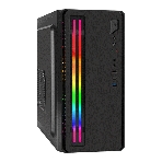Компьютерный корпус Minitower ExeGate mEVO-7805-XP500 (mATX, БП XP500 с вент. 12см, 2*USB+1*USB 3.0, аудио, черный, с 2*RGb подсветкой), фото 1
