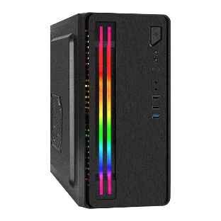 Компьютерный корпус Minitower ExeGate mEVO-7805-XP500 (mATX, БП XP500 с вент. 12см, 2*USB+1*USB 3.0, аудио, черный, с 2*RGb подсветкой)