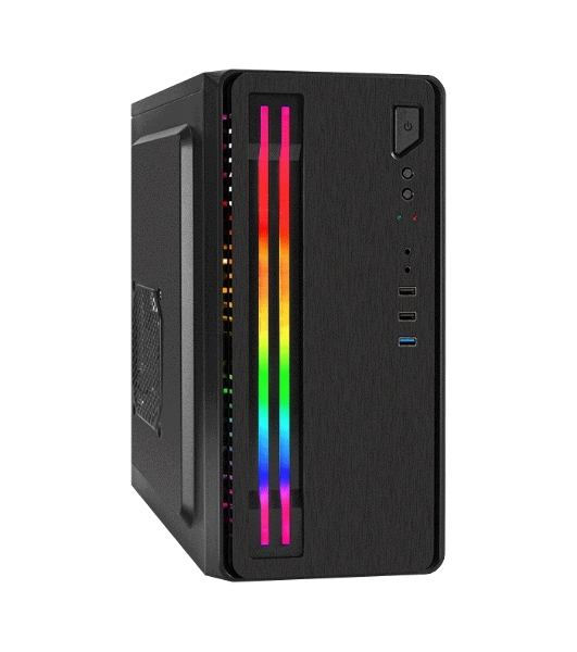 Компьютерный корпус Minitower ExeGate mEVO-7805-XP500 (mATX, БП XP500 с вент. 12см, 2*USB+1*USB 3.0, аудио, черный, с 2*RGb подсветкой)