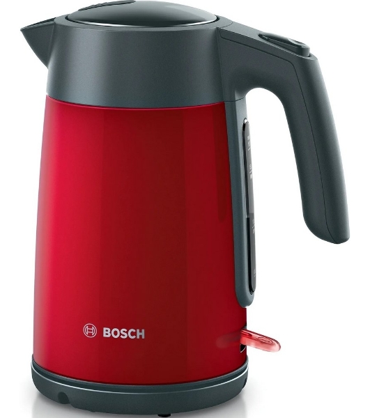 Чайник электрический Bosch TWK7L464 1.7 л, 2400 Вт., нерж.сталь, покрытая эмалью, красный, шкала уровня воды