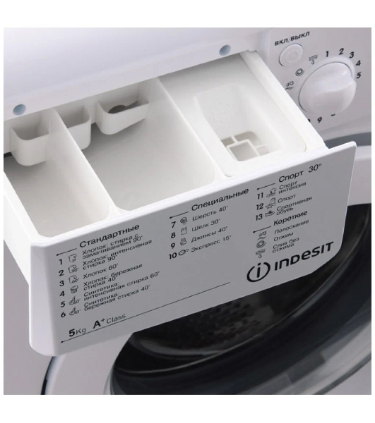 Стиральная машина Indesit IWSD 51051 CIS белый, загрузка фронтальная 5 кг, 1000 об/мин., класс: А