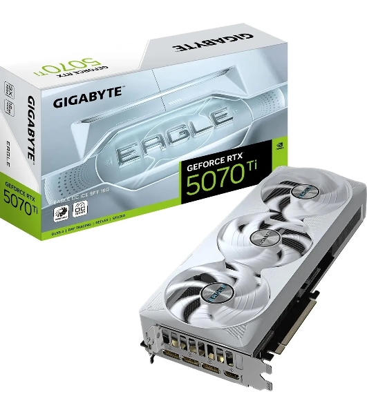 Видеокарта Gigabyte GV-N507TEAGLEOC ICE-16GD 1.0 NV RTX 5070TI 16Gb 256bit GDDR7 2542/28000/HDMI