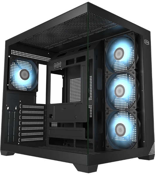 Компьютерный корпус без блока питания PCCooler C3T700 BK, Midi-Tower, TG, no fans, 1xUSB-A 3.0 + 1xUSB-A 2.0 + 1xUSB-C, ATX, mATX, mITX черный