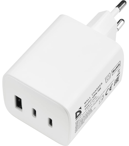 Сетевое зарядное устройство Defender UPA-105 65W, USB A+C+С, белый