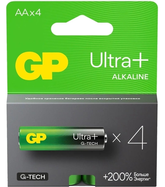 Батарея GP Ultra Plus Alkaline 15AUPA21-2CRSB4 AA (4шт) блистер