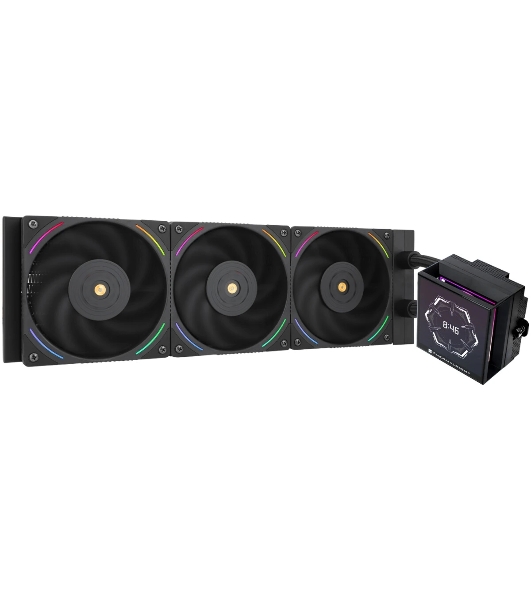 Водяное охлаждение для процессора Thermalright Hyper Vision 360 (360mm, LED, Black, ARGB/Fans: 3x120mm, 69CFM, 27dBA, 2150RPM/Pump height 68mm, 6400RPM, Rad thickness 27mm/S: 1700, 1200, 1851, 115X, 2011, 2066, AM5, AM4)