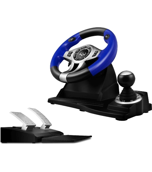 Руль черный SVEN GC-W600 (виброотдача, педали, джойстик, 12 кн., USB)