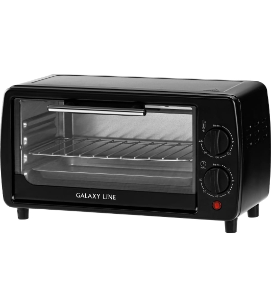 Мини-печь Galaxy Line GL 2625, черный, 8 л, 1000 Вт, таймер на 60 минут, индикатор работы, автоотключение