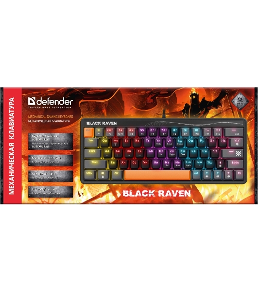 Клавиатура проводная Defender Black Raven GK-417, USB, черный