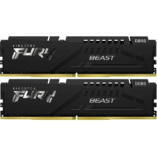 Оперативная память Kingston Fury Beast, DDR5, 64Gb (2x32 GB), 6400 MHz, CL32, DIMM, радиатор, черный