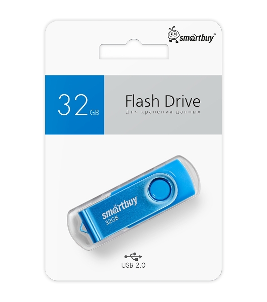 Флешка USB Smartbuy Twist Blue (SB032Gb2TWB), 32Gb, USB 2.0, R/W 15/12, синий