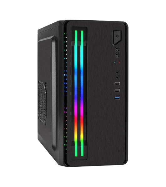 Компьютерный корпус Minitower ExeGate mEVO-7805-XP600 (mATX, БП XP600 с вент. 12см, 2*USB+1*USB 3.0, аудио, черный, с 2*RGb подсветкой)