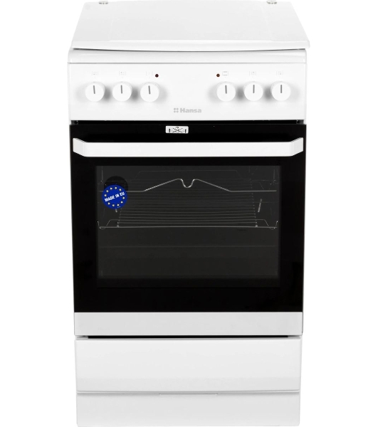 Плита электрическая Hansa FCEW54120 белый, конфорок 4 шт, духовка 62 л, 50 см x 85 см x 60 см