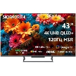 Телевизор Skyworth 43' 43Q67H черный QLED UHD 120Hz Smart TV Google TV 2GB/16GB, фото 1