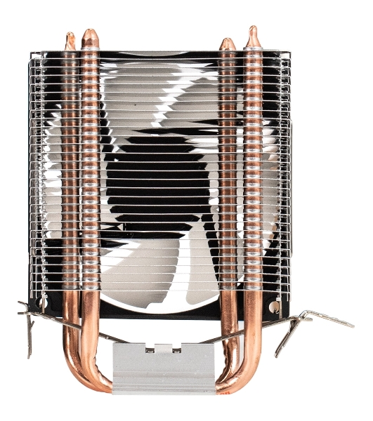 Кулер ExeGate Wizard EXX200-PWM.RGB (Al+Cu, 2 тепл.трубки, LGA775/1150/1151/1155/1156/1200/1700/1851/AM2/AM2+/AM3/AM3+/AM4/AM5/FM1/FM2/754/939/940, TDP 95W, Fan 90мм, PWM, 800-2400RPM, Hydro bearing, 4pin, 11-24db, 305г, RGB подсветка, с термопастой, на защелках, RTL)