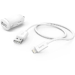 Комплект зарядное устройство Hama H-183266 2.4A для Apple кабель Apple Lightning белый, фото 1
