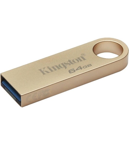 Флешка USB Kingston DataTraveler SE9 G3 (DTSE9G3/64Gb), 64Gb, USB 3.2 Gen 1, R/W 220/100, золотистый