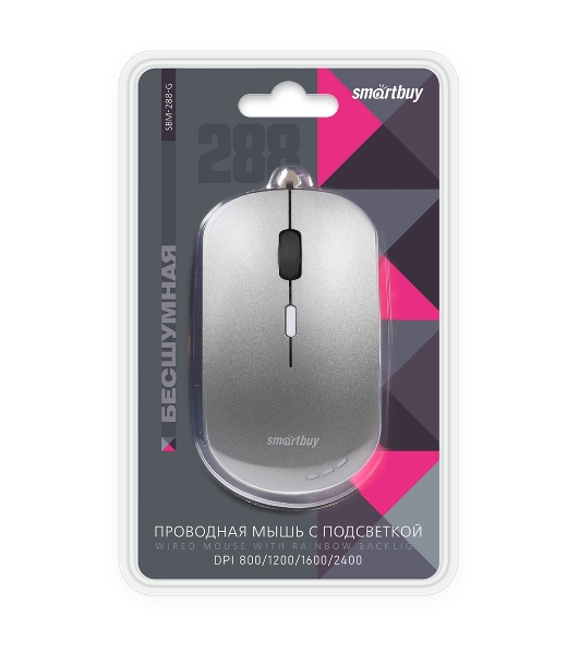 Мышь проводная Smartbuy (SBM-288-G) серый металлик