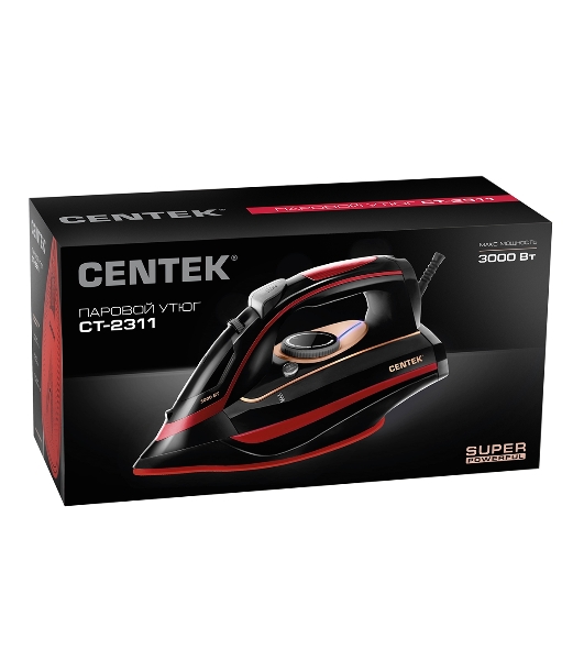 Утюг Centek CT-2311 черный/красный, 3200 Вт, 50 г/мин, 190 г/мин, 400 мл