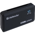 Кард-ридер Defender Optimus/черный/CF/MMC/MS/MS Duo/MS Micro M2/MS Pro/MS Pro Duo/RS-MMC/SD/SDHC/micro-SD/mini-SD/miсro-SDHC/USB 2.0 A(M)/черный, фото 1