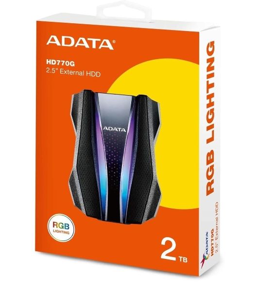 Внешний HDD 2.5' ADATA HD770G, 2TB, USB 3.2 Gen 1 Type-A, 5400 rpm, черный