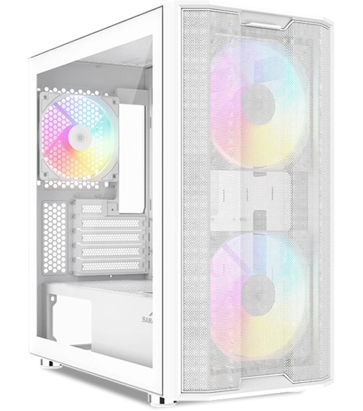 Корпус SAMA S30, Mini-Tower, белый, 2 x 140 мм, 1 x 120 мм