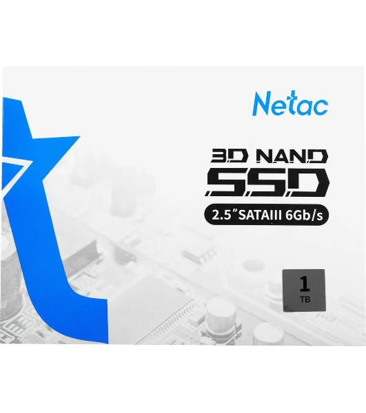 Накопитель SSD Netac N600S, 1Tb, SATA III, 2.5', R/W 560/520