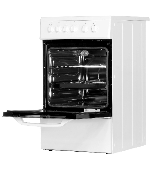 Плита электрическая Beko FFSS57000W белый, конфорок 4 электрических, духовка 60 л, 50 см x 85 см x 60 см