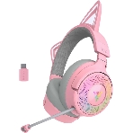 Гарнитура Razer Kraken Kitty V3 Pro Quartz розовый, беспроводная, bluetooth, до 70 ч, подсветка, фото3