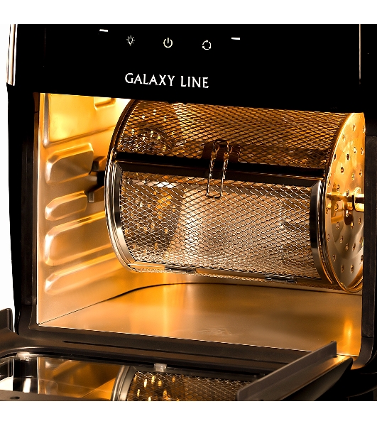 Аэрогриль Galaxy Line GL2523 черный, 2000 Вт, 13 л, сенсор, 10 программ