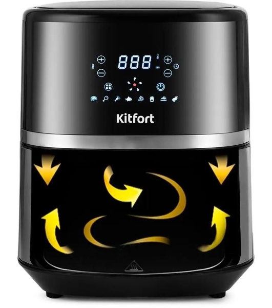 Аэрогриль Kitfort КТ-2221 черный, 1500 Вт, 3.3 л, сенсор, 8 программ